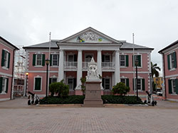 Parliament Square Landmark Building Exterior on Bay Street in Downtown City Center of the Bahamian Capital