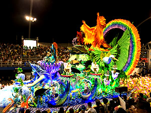 The image from Samba School Carnival, Sao Paulo