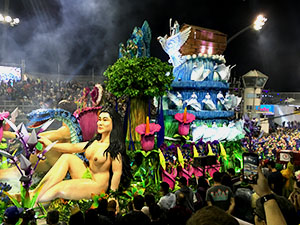 The image from Samba School Carnival, Sao Paulo