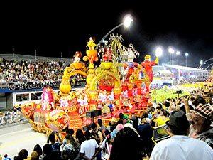 The image from Samba School Carnival, Sao Paulo