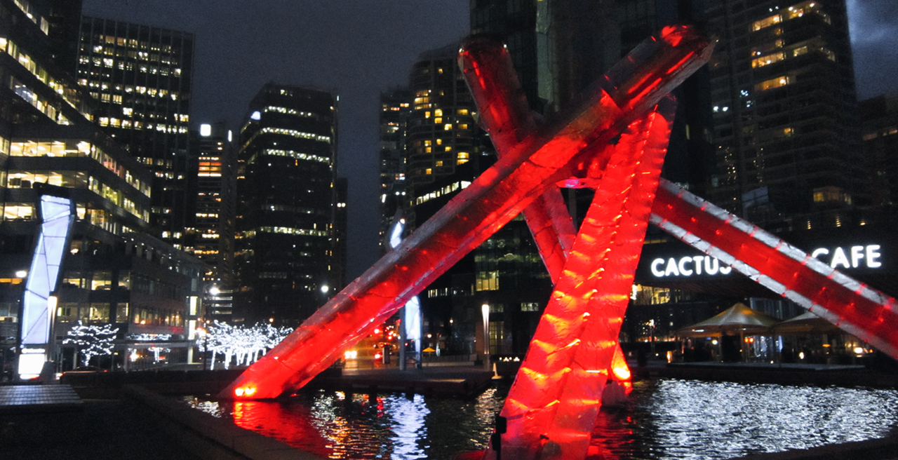 The image of the Winter Olympics sign in Vancouver