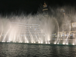 Images of the Dubai Fountain Show on the Burj Khalifa Lake