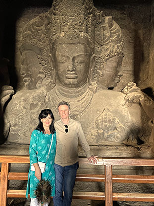 The 6 metres (20 ft) high Trimurti sculpture