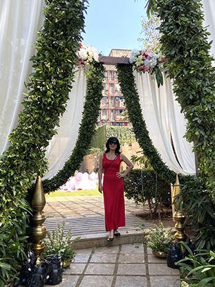 My wife at Four Seasons hotel Mumbai