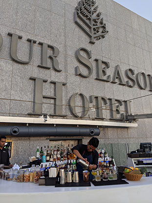 Four Seasons hotel outdoor pool area