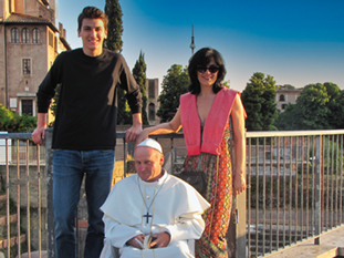 The image from the street around the Colosseum from Rome