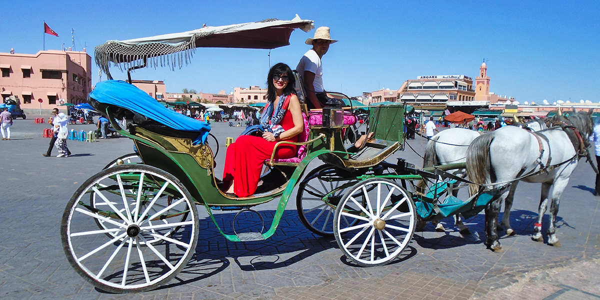 An image from the center of Marrakesh