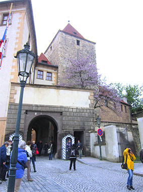 Inside the castle walls.