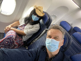 My wife and  me in our seats.